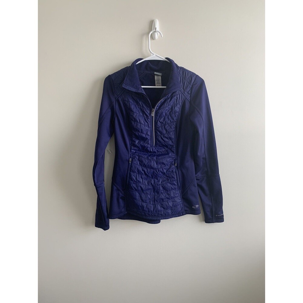 Women’s CHAMPION DUO DRY 1/4 Zip Activewear Blue Jacket, Size S